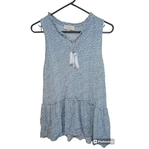 Cynthia Rowley Sleeveless Floral Blouse 100% Viscose Top Flowy Tassel Sz Medium - Picture 1 of 5